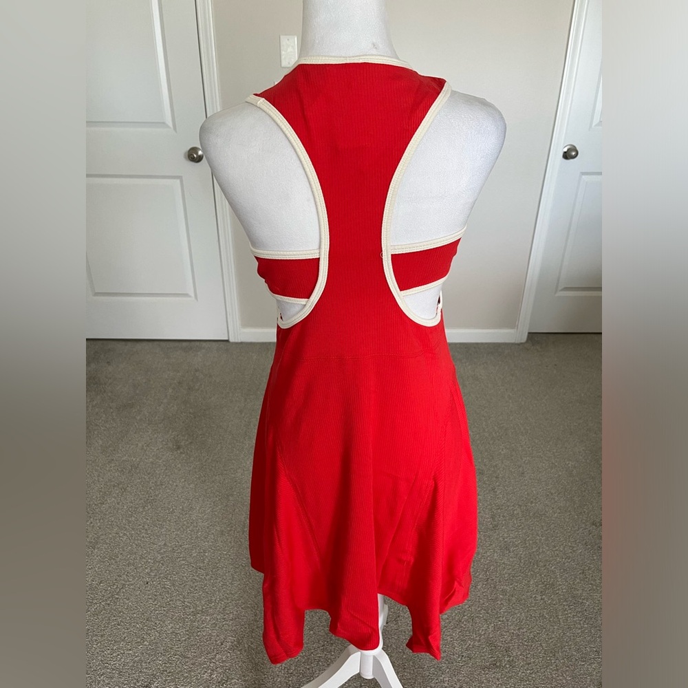 NWT Anthropologie Daily Practice Ribbed Mini Dress Size Medium Color Red - Picture 1 of 6